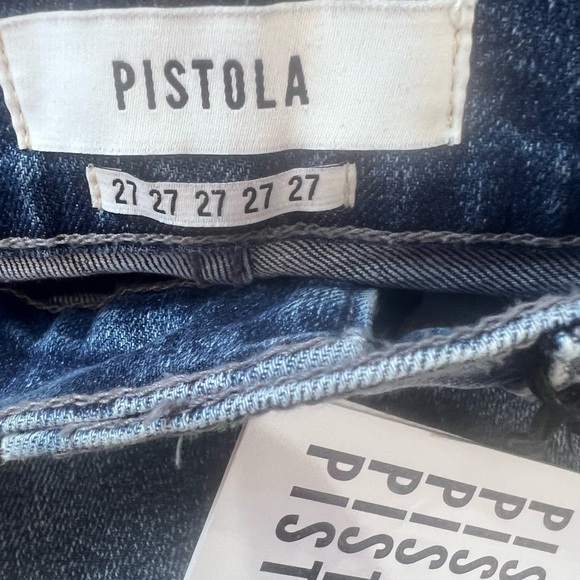 Pistola Blue Monroe Cropped Cigarette Distressed Details Size 27 NEW - Picture 4 of 5